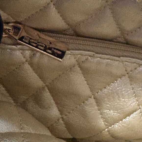 Scout Velvet Black Mini Tote With Dual Handles & Gold Quilted Interior Zip Close - Picture 11 of 15